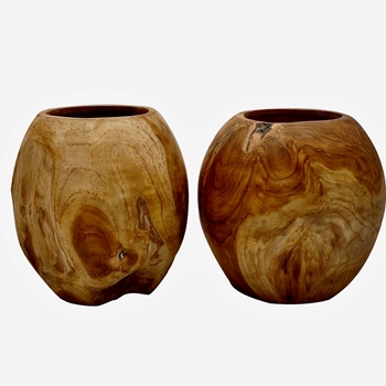 Bowl  - Teak Wood Globe 10in