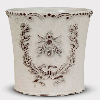 Planter - Beecrest Antique White Cement  7X7in