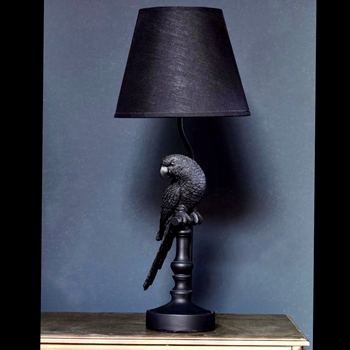 Lamp - Black Parrot 10x12in