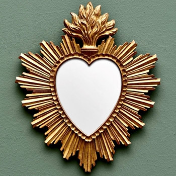 10W/12H - Mirror - Golden Ex-Voto Heart