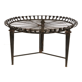 Coffee Table - Garden - Black Finished Metal Open Weave Tray Top 32x18H