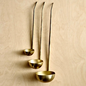 Spoon Set Ladle - Gold Finished  9-14in x  2-3.5in