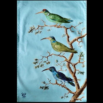 Tea Towel - Wanda Coyne 28x18in Hummingbirds on Sky