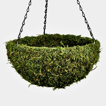 Preserved Moss Hanging Basket Planter 18X9IN-   Indoor & Outdoor