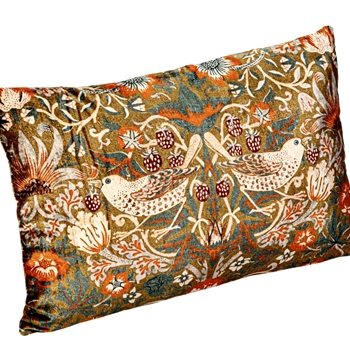 Cushion - Morris Birds Velvet Amber 24x16in