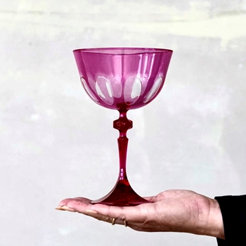 Goblet -  Pink Acrylic Coupe 5x7in   Hand Wash