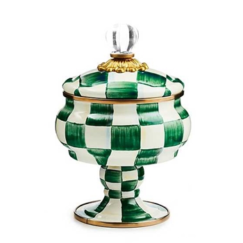 Emerald Check  - Curiosity Pot 5W/5.5H  20oz