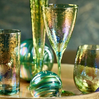 Goblet - Luster Glass Peridot Wine 4x9in 15OZ
