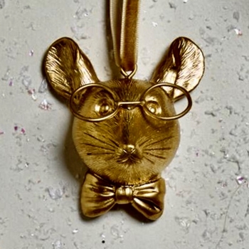 E+E  Ornament Louie Gold 3in