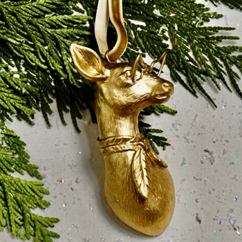 E+E  Ornament Margie Gold 4in