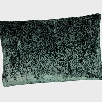 Cushion - Lynx Cut Velvet Teal 24x16in  - Feather Fill