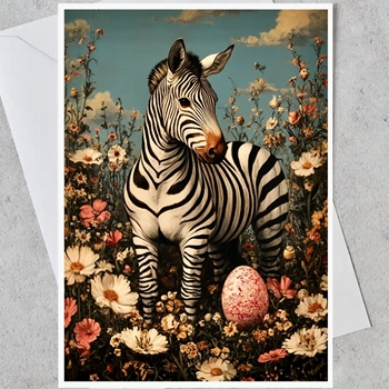 Greeting Card - Zebra Garden