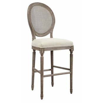 Bar Chair Cameo Sand Flax/Rattan Weave Back 23W/20D/50H - Seat Height 30in