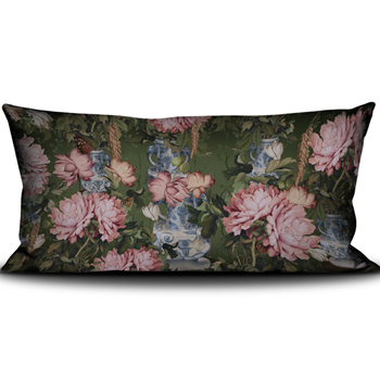 Voglio Bene France - Velvet Cushion Headboard Porcelaine - 55x28in with Feather Insert