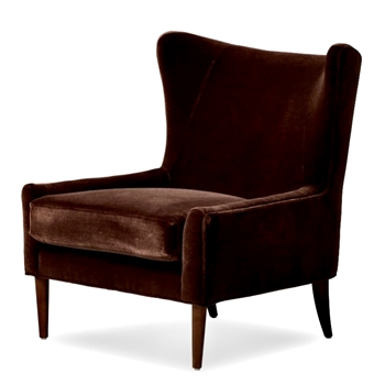 Armchair Wingback Marlow Chocolate Velvet 30W/34D/35H