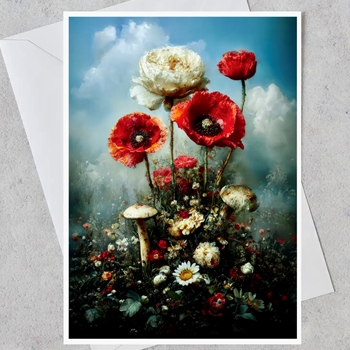 Greeting Card - Midnight Poppies
