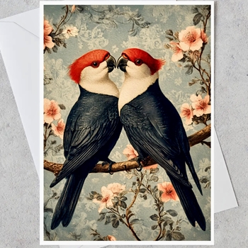 Greeting Card - Perched in Love
