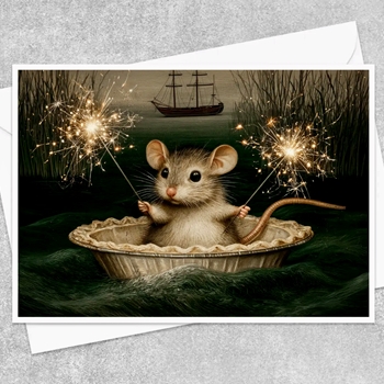 Greeting Card - Sparkler Mouse Sailor