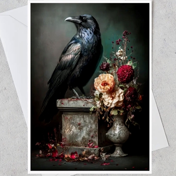 Greeting Card - Raven Still Life Portrait