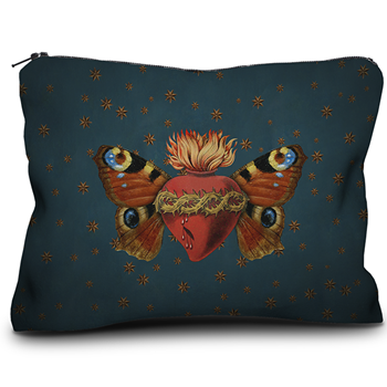 Voglio Bene France - Velvet Pouch Sacred Butterfly - 9x6in