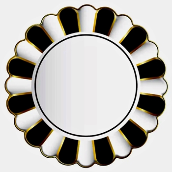 Paper Plate - CORDOBA 10in Dinner - Black/Gold/WHITE  PK8