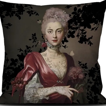 Voglio Bene France - Velvet Cushion Olympe de Gouges - 20SQ