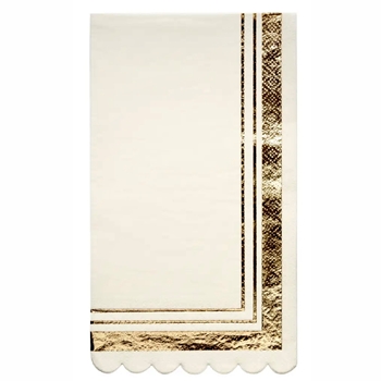 Paper Napkin Gold Border Bistro 5in 20pk