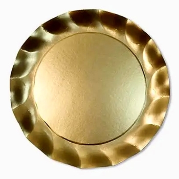 Paper Plate Gold Wavy Salad 8.2in PK8